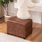 Joveco 24" Leather Storage Ottoman Bench, Rectangle Foot Rest Stool for Living Room, Bedroom, Entryway, Coffee