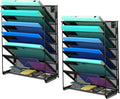 Kuntine.B Wall File Organizer (Black, 7 Tier 2 Pack)