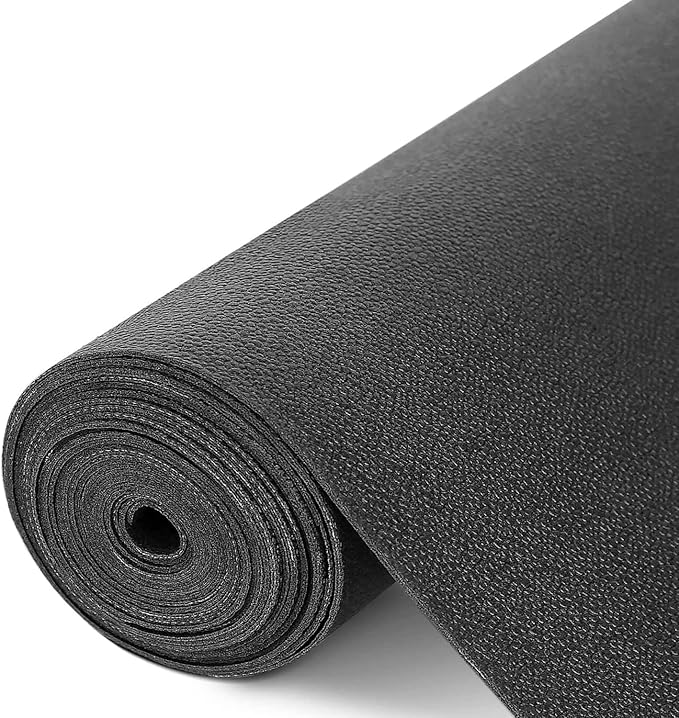 WochiTV Shelf Liner for Cabinets, Drawer Non Adhesive Non Slip Foam Mat for Kitchen, Pantry, Bathroom, Cupboard, Garage, Closet, Shelves, Drawer, Tool Box, Black 11.8 x 59 inches
