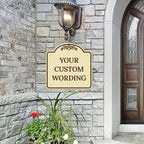 Custom Decorative Sign, Personalized Metal Sign for Business, Driveway, Home, Airbnb, Office Door Plaque,Brown Border Sign, 24x24 Inches, ACM, Fade Resistant, Made in USA by Sigo Signs