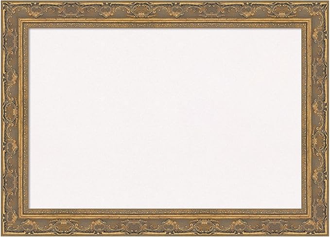 Amanti Art White Cork Board for Wall, 20x28 Vision Board with Gold Frame, Medium Corkboard Office Decor for Home Organization, Traditional Corkboard Pinboard to Display Items for Home Organization