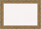 Amanti Art White Cork Board for Wall, 20x28 Vision Board with Gold Frame, Medium Corkboard Office Decor for Home Organization, Traditional Corkboard Pinboard to Display Items for Home Organization