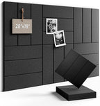 Fluxynara Felt Bulletin Board Tiles -28"x18" with 40 Adhesive Tabs, Cork Board Alternative for Office Decor, Push Pin Board Wall Organizer 6-Pack(Charcoal Gray)