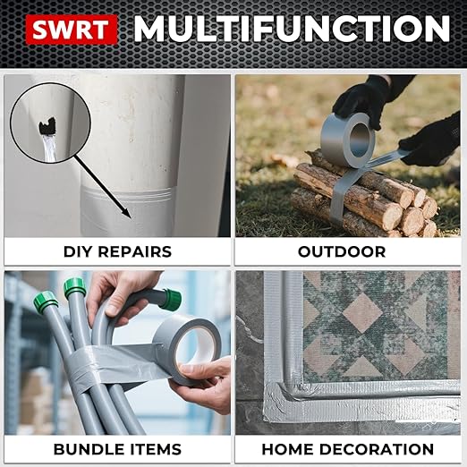 SWRT 24-Pack Silver Heavy Duty Duct Tape Strong Adhesive, 2 Inch x 720 Yd Duct Heavy Duty Waterproof All Weather Gray Duct Tape No Residue Sealing & Patching for Indoor&Outdoor Repair