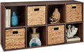 Best Choice Products 8-Cube Storage Organizer, 11in Shelf Opening, Bookcase, Display Shelf, Customizable w/ 3 Removable Back Panels – Walnut