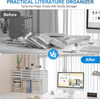 PAG-Mass Mail Sorter Adjustable Countertop Mail Holder, Heavy Duty Literature Organizer, Student Mailbox for Classroom, Desktop Bill Paper Organizer for Office Home School, 27 Compartments, White
