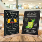 8.6x11.7 Chalkboard Signs with Base for Tabletop Decor Double Sided, Mini Chalkboard for Restaurant Food Menu, Kids Message Board, Wedding Party (1 Pack, L/T 2-Slot)