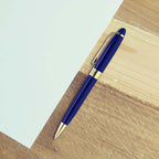 DISCOUNT PROMOS 10 Ultra Executive Pens Pack - Twist To Write, Gold Accent - Blue