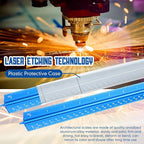 Macarrie 10 Pcs Architectural Scale Triangular Ruler 12" Architect Engineers Scale Ruler Set Aluminum Metal Ruler with Imperial Measurements for Architect Student Draftsman Engineer (Blue)