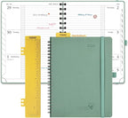 POPRUN 2026 Weekly and Monthly Planner Calendar, January 2026 - December 2026,Medium-6.75" x 8.75" Spiral Bound Appointment Book, Includes Monthly Tabs, Inner Pocket,Soft Cover - Midnight Green