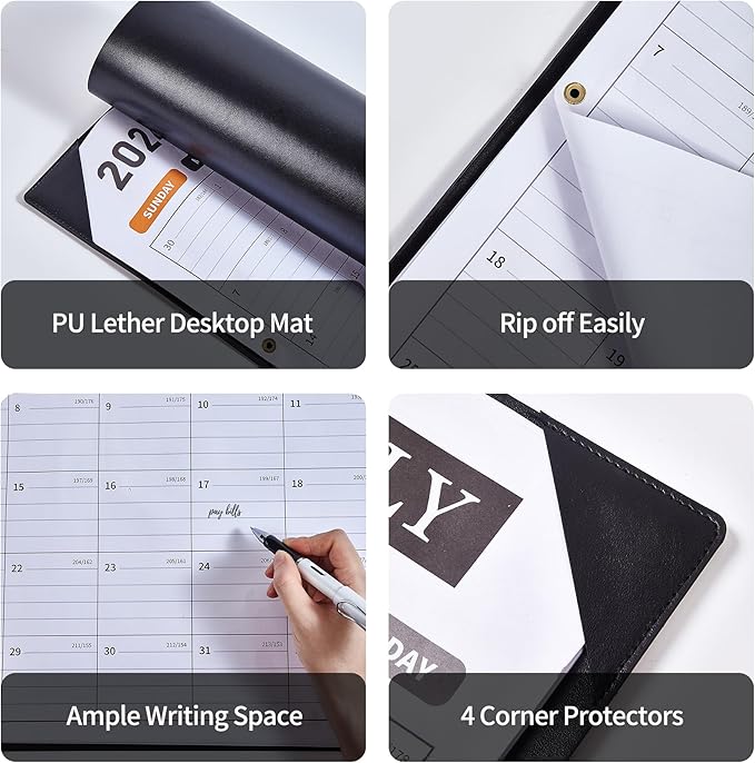 Large Desk Calendar 2026, Calendar with Desk Protecting Pad, 2026 Desk Calendar Large 22x17, Runs From January 2026 to June 2027, 18 Months, Big Desktop Calendar for Family Classroom and Office