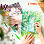 Shuttle Art 312 Pack Washable Super Tips Markers, 12 Assorted Colors Conical Tip Large Markers Bulk with a Box, Bonus Caps, Home Classroom School Supplies for Toddlers Kids Adults Students Teachers