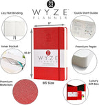 Wyze Planner Undated Daily Planner – 1-Year B5 Productivity Organizer with Two-Page Weekly Spread, Goal Setting, Habit Tracker, Weekly & Monthly Pages – Hardcover Time Management Notebook (Red)