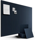 Large Felt Bulletin Board 48" x 36" Cork Board Alternative-12 Pack with 70 Safe Removable Adhesive Tabs, Cork Boards for Walls for Home Office Classroom Pin Board-Carbon Blue