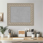 Amanti Art Silver Framed Magnetic Board 23x27 Small Vision Board for use with Magnets, 100% Metal Sheet to Display Items as Office Decor or for Home Organization in mudroom, Kitchen or Kids Room