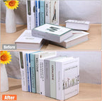 16 Pcs Clear Acrylic Bookends for Shelves, Heavy Duty L-Shaped Book Ends for Books, Invisible Book Organizer & Holder for Office, Home, Library