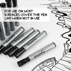 cloudriver Permanent Markers 96 Count, Black Permanent Marker Bulk Set, Chisel Tip, Premium Smear Proof Markers, Quick Drying Ink, Waterproof, Office Supplies for School, Office, Home