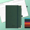IN-luxpro Daily Planner 2026 with One Page Per Day,(A5-8.5" x 5.9"),12 Months Calendar Hourly Appointment Book Monthly Tabs & Self-adhesive Pen Holder,Inner Pocket, Vegan Leather Hardback,Green