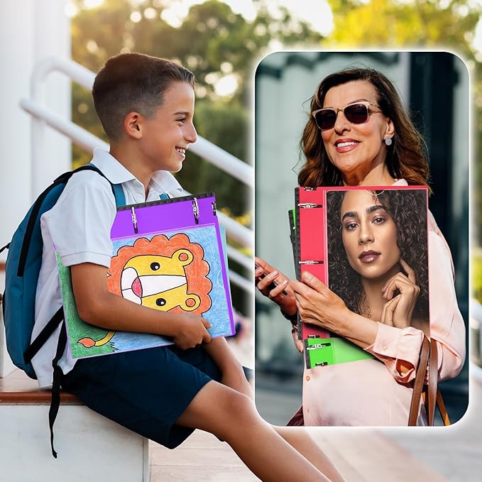 WOT I 1.5 Inch Telescoping 3 Ring Binder 6 Pack, Expandable Flexible Binder with Customizable Front Cover & Clear Catalog Pocket, Holds 370 Sheets, Assorted Colors, School Office Supplies