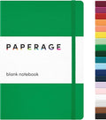 PAPERAGE Blank Journal Notebook, (Green), 160 Pages, Medium 5.6 in x 8 in - 100 GSM Thick Paper – Hardcover Journaling Notebook for Work, School, Note Taking or Sketching