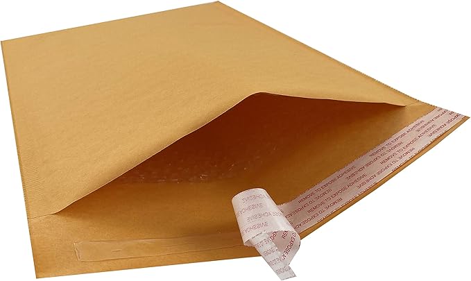 Amazon Basics Kraft Bubble Self-Seal Mailer, 8.5" x 14" (Internal Size - 8.25" x 13.75"), 100-Pack, Brown