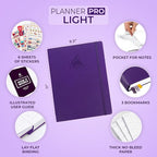Clever Fox Planner PRO Light – Weekly & Monthly Life Planner to Increase Productivity, Time Management and Hit Your Goals, 8.5x11″ (Purple)