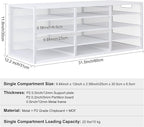 PAG-Mass Mail Sorter Adjustable Countertop Mail Holder, Heavy Duty Literature Organizer, Student Mailbox for Classroom, Desktop Bill Paper Organizer for Office Home School, 12 Compartments, White