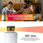 RICOH Meeting 360-360° Conference Room Camera - AI-Powered - Active Speaker Focus - USB-C Bus Powered - Zoom Certified - Works with Microsoft Teams, Google Meet, Cisco Webex