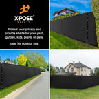 Xpose Safety Privacy Fence Screen 4’ x 50’ – Heavy Duty Black Mesh with 90% Visibility Block, UV Protection – Includes Cable Ties – for Garden, Yard, Nursery, Kennel, Dog Run, Greenhouse