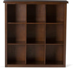 SIMPLIHOME Artisan Bookcase - 43 inch Tall 9-Cube Solid Wood Cube Organizer in Russet Brown, Transitional Storage Bookcase for Living Room, Study Room or Office with Fixed Shelves and Tapered Legs