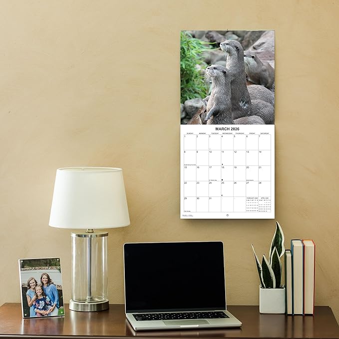 2026 Otters Monthly Wall Calendar | Cute Animals Calendar 2025-2026