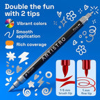 ARTISTRO 36 Metallic Acrylic Paint Markers - Paint Pens Dual Tip Brush + Fine Ideal for Calligraphy - Perfect for Fabric, Rock, Glass, Wood, DIY - Art Supplies, Stocking Stuffers, Christmas Gift Idea