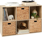 Best Choice Products 6-Cube Storage Organizer, 13.5in Shelf Opening, Bookcase, Display Shelf, Customizable w/ 3 Removable Back Panels – Light Oak
