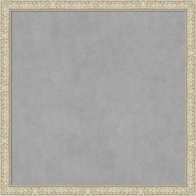 Amanti Art Silver Framed Magnetic Board 26x26 Medium Vision Board for use with Magnets, 100% Metal Sheet to Display Items as Office Decor or for Home Organization in mudroom, Kitchen or Kids Room