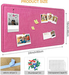 Yunihome Large Bulletin Board - Foldable 24x18 Inches Cork Board Alternative with 20 Push Pins, Self-Adhesive Felt Bulletin Board for Wall, Home Office Classroom Decor