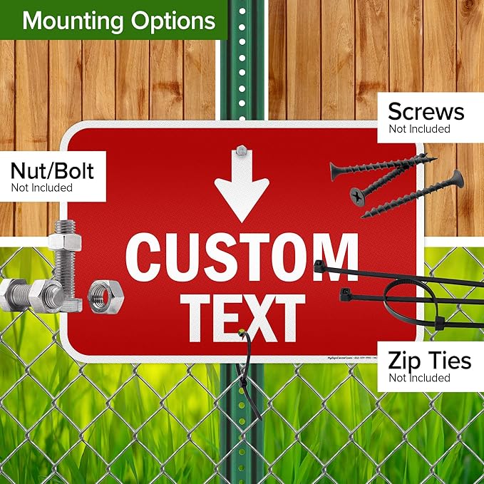 Custom Arrow,Custom Directional Sign, Down Arrow,12x18 Inches, 3M EGP Reflective, Rust Free .063 Aluminum, Fade Resistant, Made in USA by My Sign Center
