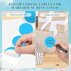 2 Inch Round Color Coding Labels (500 Count) - Sky Blue Dot Stickers Circle Labels with Dispenser Box for Warehouse, Filing, Industrial, Office Organization