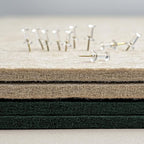 Bulletin Board, 24 x 18 inches Felt Board Decorative Pin Board, Cork Board Alternative for Wall, Foldable Photo Board Self-Adhesive Vision Board Mood Board with 20 Pushpins - Dark Green