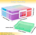 Find Scrapblooms 4×6 Photo Storage Box,Plastic photo keeper With 16 inner 4×6inch photo cases,Card Organzier Craft Storage box for pictures,stamps,seeds (Large Colorful)