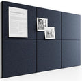 Bumusty Large Cork Board 36"x24" Alternative - 6 Pack Felt Wall Tiles with 40 Safe Removable Adhesive Tabs, 30 Pushpins, Cork Boards for Walls Pin Board Bulletin Board (Deep Charcoal Blue)