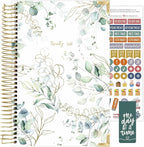 bloom daily planners HARDCOVER 2026 Planner (January to December) - A5 Task Goal Organizer - Monthly & Weekly Inspirational Agenda Book - 5.5" x 8.25" - Eucalyptus, White