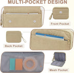 VASCHY Colored Pencil Case, Corduroy Large Pencil Pouch for Art Pens Markers Gel Pens Big Holder Organizer Fits 192 Pencils for Girls Women Camel