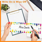40PCS Desk Nameplates, Double Sided PET Film Desk Name Tags Erasable & Reusable Traditional Manuscript Name Plate Classroom Decoration for School Student (10” x 2.8”)