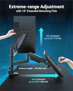 Ergounion Dual Monitor Arm for 13-49 Inch Ultrawide Screens, Heavy Duty Monitor Mount for 2 Monitors up to 44lbs, Full Motion Vertical Stacked Dual Monitor Arm Desk Mount, 75/100mm VESA Mount, Black