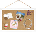 Cork Board Bulletin Board 12 x 7.8 Inches with Rectangle White Frame Hanging Pin for Walls Office Message Board or Vision Board Decoration