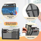Docnest 3 Tier 3 Pack Magnetic Wall Mounted File Holders,Mesh Letter Organizer, Magnetic Hanging Mail Paper Document Organizer for Office, Home, School, Black
