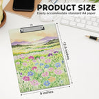 APIILVPQ Wild Flower Clipboard, Colorful Clipboards with Low Profile Clip for Office School Use, Floral Gifts Wooden Clip Boards for Nurses Teachers Students - B06