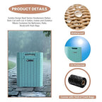 Ypati Handwoven 4 Gallon Rattan Trash Can with Lid, Boho Style Decorative Indoor and Outdoor Trash Bin with Shelf, Waste Basket for Bathroom, Kitchen, Patio, with Trash Bags, Turquoise Blue, Eureka