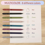 Thboxes 8Pcs Gel Pens for Journaling, 0.5mm Fine Tip Retractable Colorful Pens - Smooth Writing for Note Taking, Office & School Supplies, Valentine's Day Gifts for Women Teachers Kids
