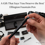 Ellington Pens Luxury Fountain Pen Set - Extra Fine Nib - Includes 3 Ink Cartridges, Refillable Ink Converter, Gift Box - Fountain Pens For Writing, Calligraphy, Journaling, Sketching (The Stealth)